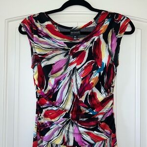 Women’s En Focus sleeveless dress. Multi color, size 6P
